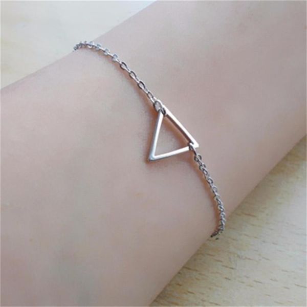 link, chain trendy handmade triangle bracelet simple delicate geometric jewelry for women and girls, Black
link, chain trendy handmade triangle bracelet simple delicate geometric jewelry for women and girls, Black