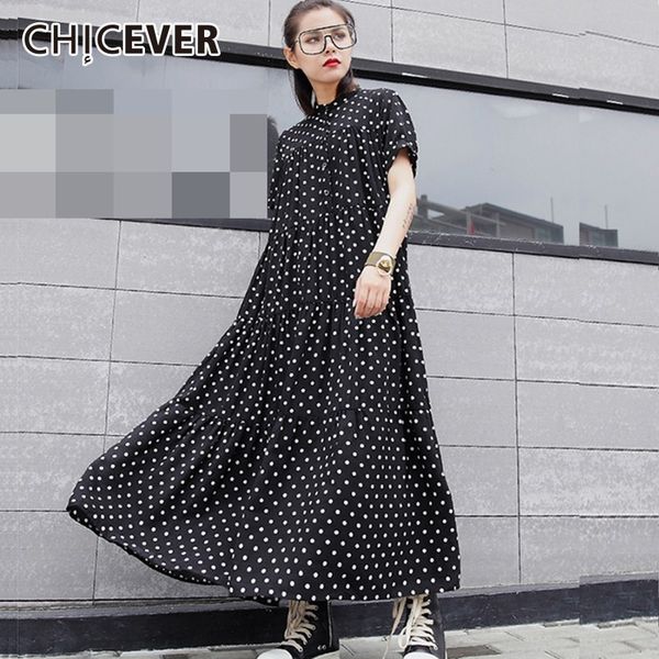 chicever chiffon polka dot womens dresses female stand collar short sleeve loose print dress for women fashion casual clothes, Black;gray
chicever chiffon polka dot womens dresses female stand collar short sleeve loose print dress for women fashion casual clothes, Black;gray