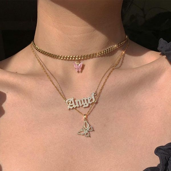 jewelry 2021 butterfly angel zircon cuban chain necklace multilayer woman pendant girl charm clavicle choke necklaces, Silver
jewelry 2021 butterfly angel zircon cuban chain necklace multilayer woman pendant girl charm clavicle choke necklaces, Silver