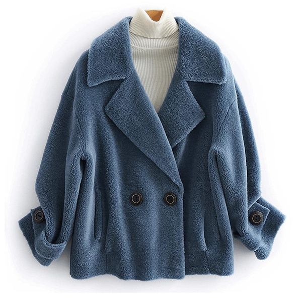 women's fur & faux real female sheep shearling jackets winter women 100% wool coat korean jacket casaco feminino my3886, Black
women's fur & faux real female sheep shearling jackets winter women 100% wool coat korean jacket casaco feminino my3886, Black