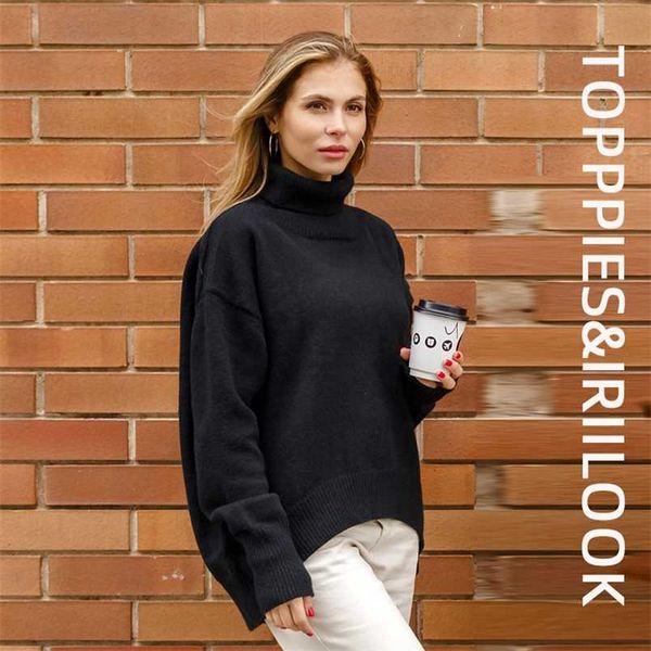 ies winter thick warm sweater turtleneck oversize pullovers jumper female knitted irregular hem clothing 211007, White;black
ies winter thick warm sweater turtleneck oversize pullovers jumper female knitted irregular hem clothing 211007, White;black