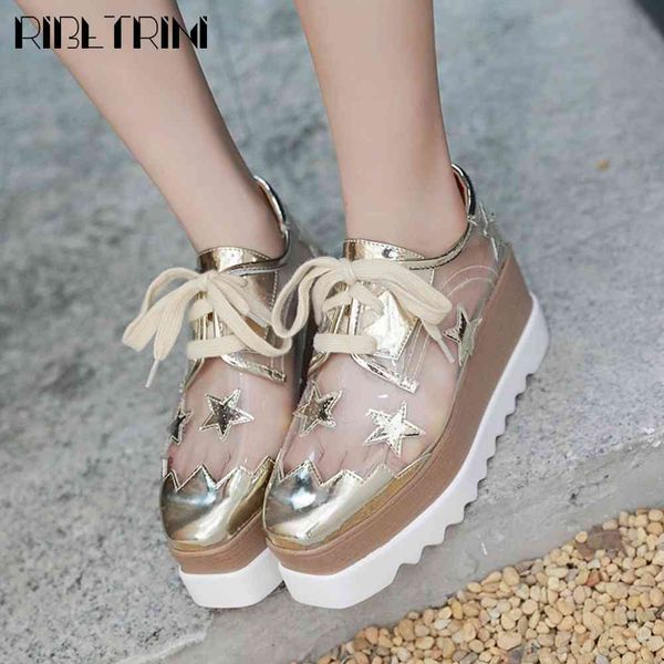 dress shoes girl lace-up transparent platform shoes fashion brand patchwork pvc women high heel sneakers, Black
dress shoes girl lace-up transparent platform shoes fashion brand patchwork pvc women high heel sneakers, Black