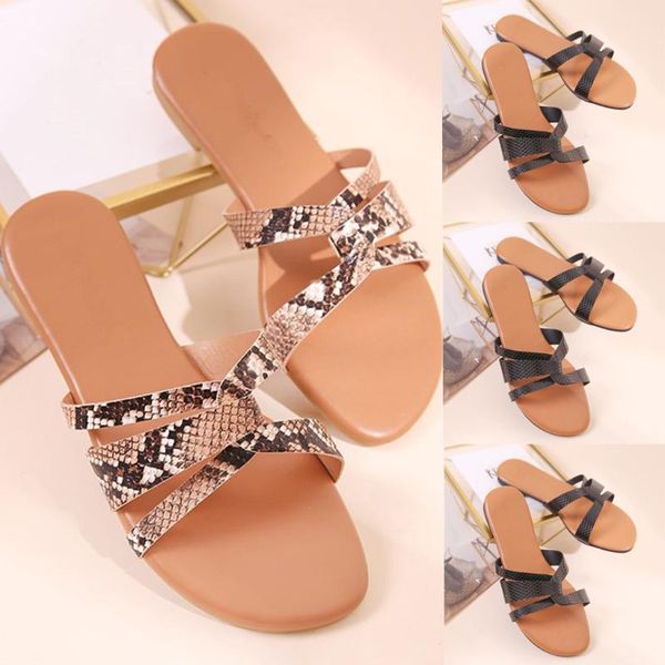 women fashion indoor& outdoor shoes snake pattern cross band flat slippers chanclas mujer claquettes femme chaussure, Black
women fashion indoor& outdoor shoes snake pattern cross band flat slippers chanclas mujer claquettes femme chaussure, Black