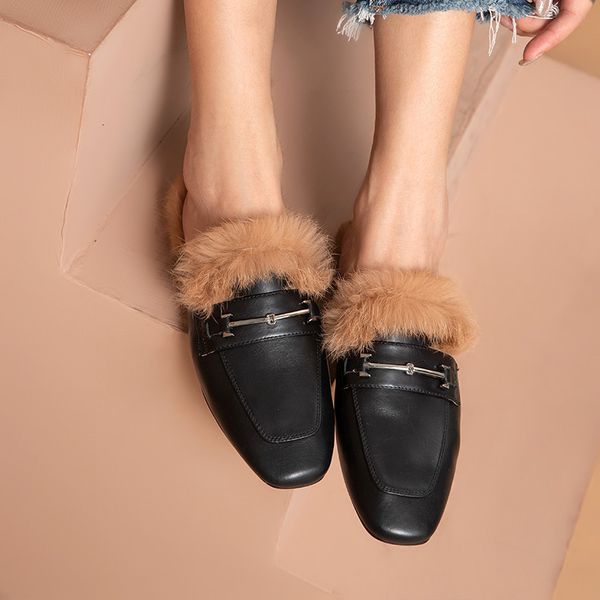 dress shoes fur shoes women calf mules rabbit hair metal decoration square toe outdoor ladies flats handmade 37020, Black
dress shoes fur shoes women calf mules rabbit hair metal decoration square toe outdoor ladies flats handmade 37020, Black