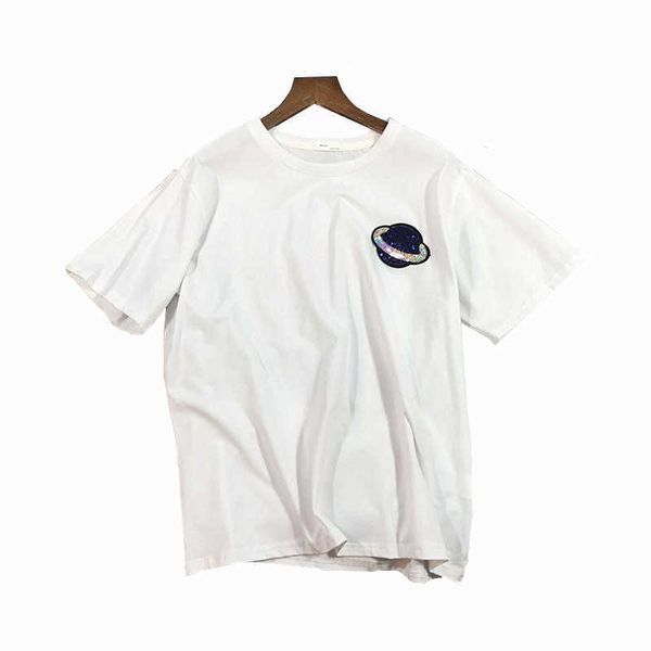 perhaps u white black planet sequined short sleeve o neck tees t shirt casual women female b0113 210529
perhaps u white black planet sequined short sleeve o neck tees t shirt casual women female b0113 210529