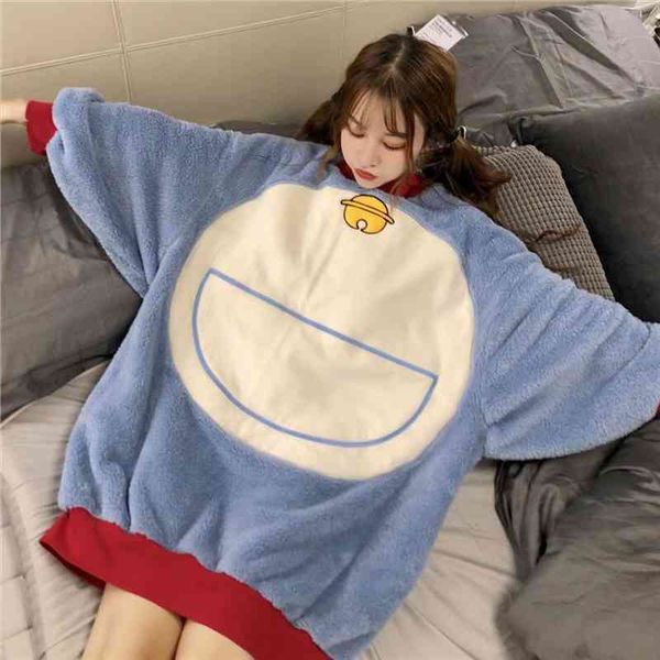 autumn winter womens sleep lounge cartoon doraemon oversized sleep kawaii sweet pajamas, Black;red
autumn winter womens sleep lounge cartoon doraemon oversized sleep kawaii sweet pajamas, Black;red