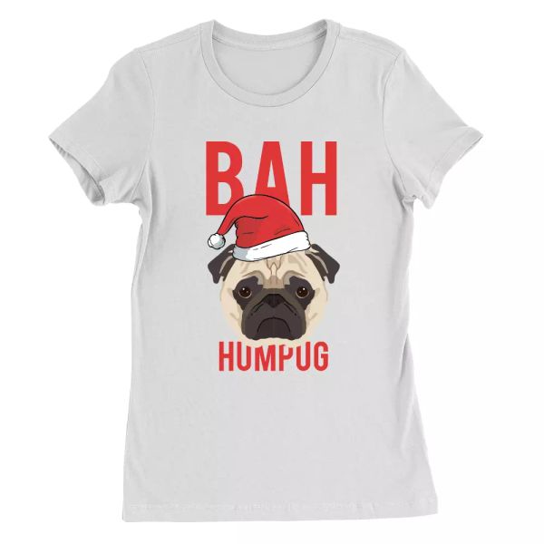 bah humpug womens t-shirt funny joke pug christmas scrooge dog gift present, White;black
bah humpug womens t-shirt funny joke pug christmas scrooge dog gift present, White;black