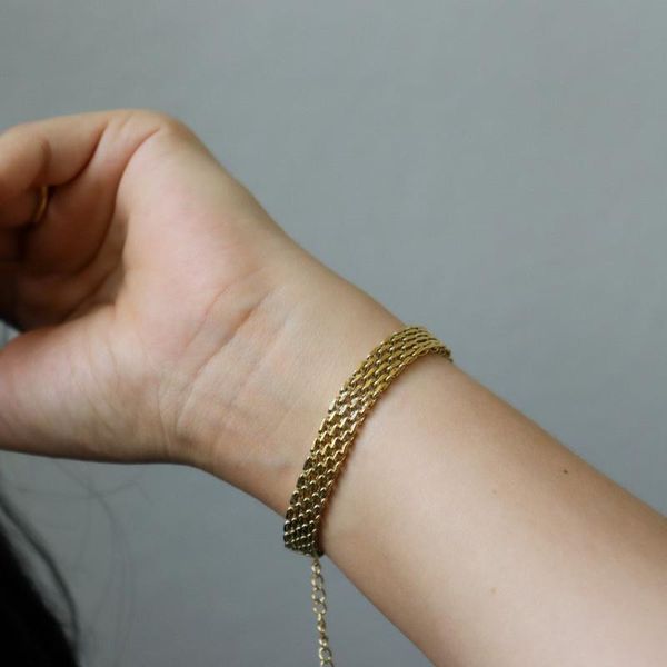 link, chain gold plated stainless steel watch belt stacking bracelet for women occident metal texture design jewelry gift, Black
link, chain gold plated stainless steel watch belt stacking bracelet for women occident metal texture design jewelry gift, Black