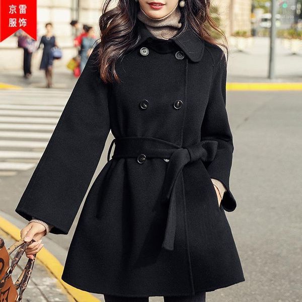 women's wool & blends double faced cashmere overcoat middle long black back positioning button woolen women
women's wool & blends double faced cashmere overcoat middle long black back positioning button woolen women