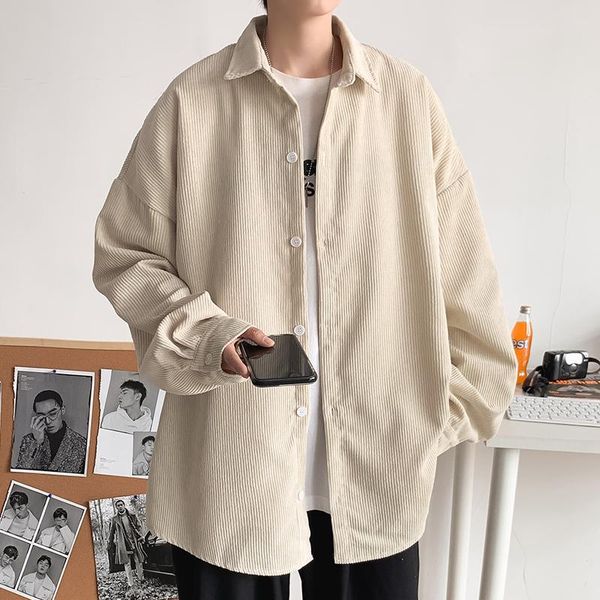 men's casual shirts spring corduroy shirt fashion solid color retro men streetwear korean loose long sleeve mens -2xl, White;black
men's casual shirts spring corduroy shirt fashion solid color retro men streetwear korean loose long sleeve mens -2xl, White;black
