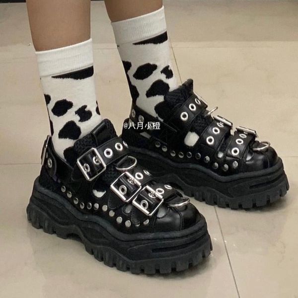 spring summer 2021 harajuku dark sandals japanese retro rivet thick bottom black punk gothic women platform dress shoes
spring summer 2021 harajuku dark sandals japanese retro rivet thick bottom black punk gothic women platform dress shoes