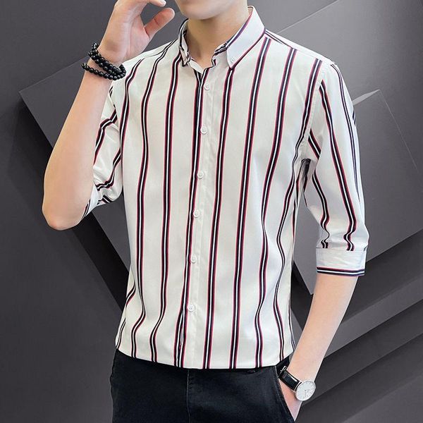 summer men's striped three-quarter sleeve shirt youth fashion korean slim-fit five-quarter hoodies & sweatshirts, Black
summer men's striped three-quarter sleeve shirt youth fashion korean slim-fit five-quarter hoodies & sweatshirts, Black