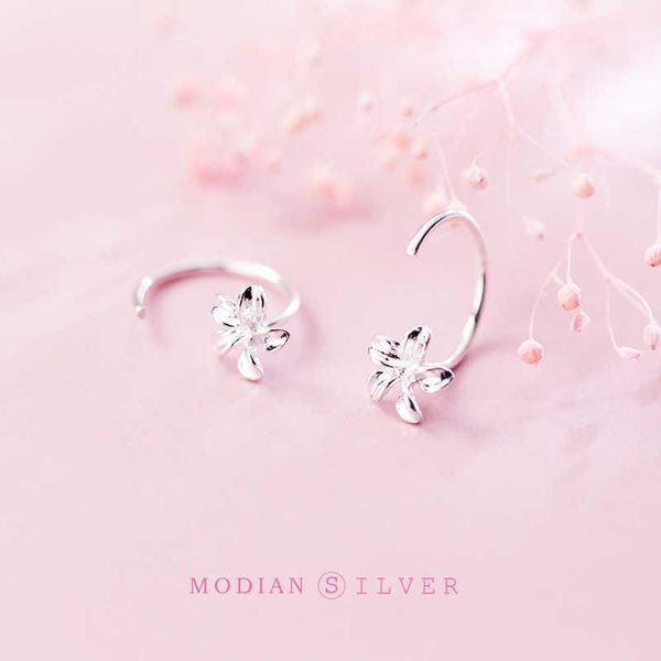 real 925 sterling silver simple flower charm exquisite plant hoop earrings for women wedding jewelry 210707, Golden;silver
real 925 sterling silver simple flower charm exquisite plant hoop earrings for women wedding jewelry 210707, Golden;silver