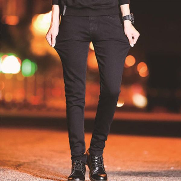 men's jeans pure black self-cultivation four seasons simple and versatile feet are thin youth leisure pants, Blue
men's jeans pure black self-cultivation four seasons simple and versatile feet are thin youth leisure pants, Blue
