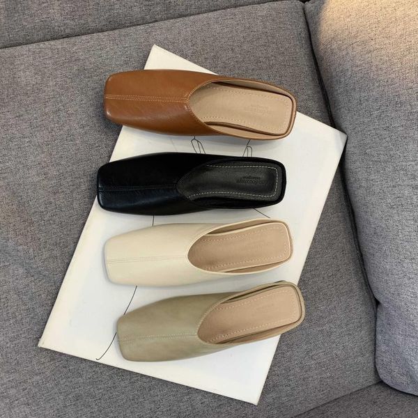 slippers for women summer flats slip-on mules office lady loafers concise fashion designer shoes leather slides pumps no heel, Black
slippers for women summer flats slip-on mules office lady loafers concise fashion designer shoes leather slides pumps no heel, Black