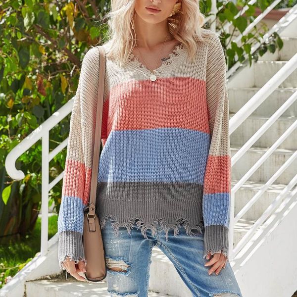 women's sweaters 2021 autumn vintage striped pullover sweater women v-neck long sleeve backless female casual loose knitted sweater#j3, White;black
women's sweaters 2021 autumn vintage striped pullover sweater women v-neck long sleeve backless female casual loose knitted sweater#j3, White;black