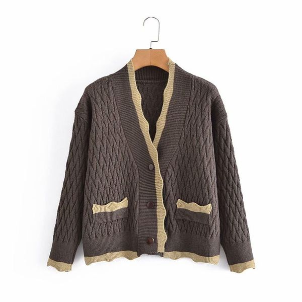 women's knits & tees puwd sweet women v neck slim knit cardigan 2021 spring-autumn fashion ladies england style sweater female contrast, White
women's knits & tees puwd sweet women v neck slim knit cardigan 2021 spring-autumn fashion ladies england style sweater female contrast, White