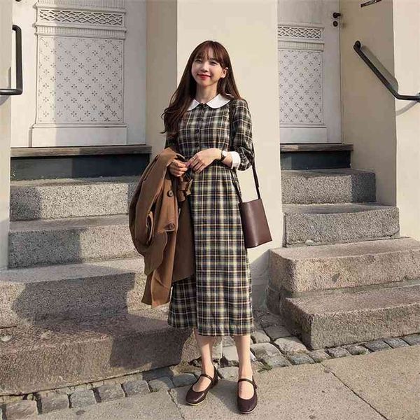 plus size autumn dress girls boho party female vintage plaid buttons collar long sleeve women es robe vestido 210423, Black;gray
plus size autumn dress girls boho party female vintage plaid buttons collar long sleeve women es robe vestido 210423, Black;gray