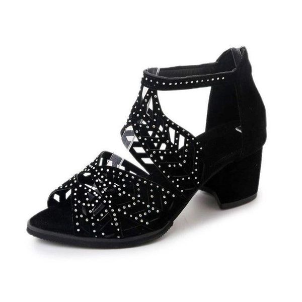 sandals 2021 style women summer hollow out faux leather rhinestones thick heel zipper shoes, Black
sandals 2021 style women summer hollow out faux leather rhinestones thick heel zipper shoes, Black
