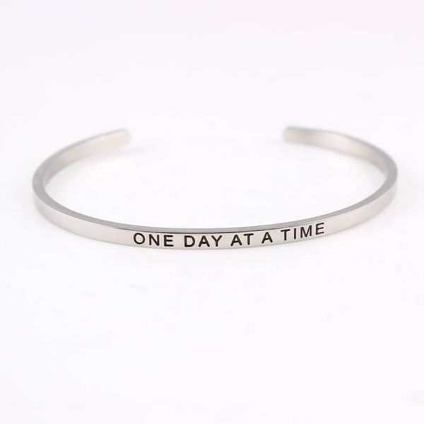 bangle ''one day at a time" positive message mantra , jewelry gifts with sayings & words for women, teen girls, Black
bangle ''one day at a time" positive message mantra , jewelry gifts with sayings & words for women, teen girls, Black