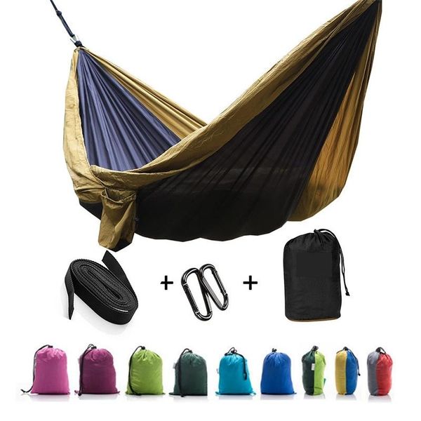 parachute double hammock hanging bed nylon durable ultra-light sleeping swing outdoor camping tent travel 2 persons 2.7x1.4m tents and shelt
parachute double hammock hanging bed nylon durable ultra-light sleeping swing outdoor camping tent travel 2 persons 2.7x1.4m tents and shelt