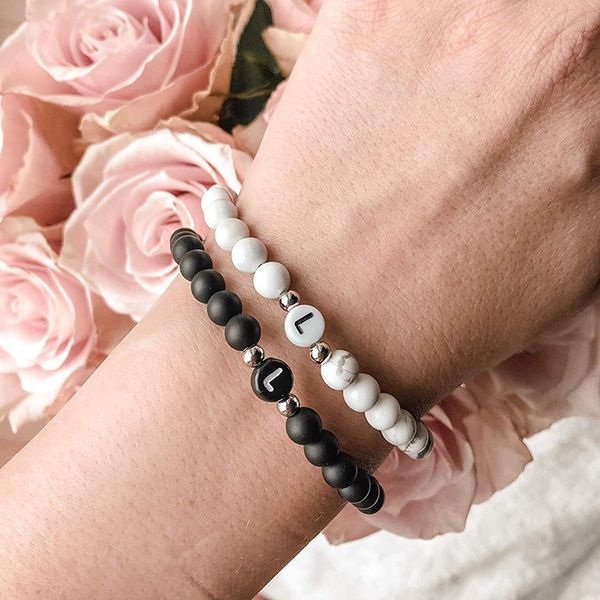 letter couple bracelets natural stones beaded bracelet for men and women, Golden;silver
letter couple bracelets natural stones beaded bracelet for men and women, Golden;silver