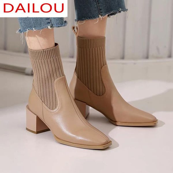 boots pu leather mid heel women's ankle chunky shoes square head short splicing stretch cloth casual, Black
boots pu leather mid heel women's ankle chunky shoes square head short splicing stretch cloth casual, Black