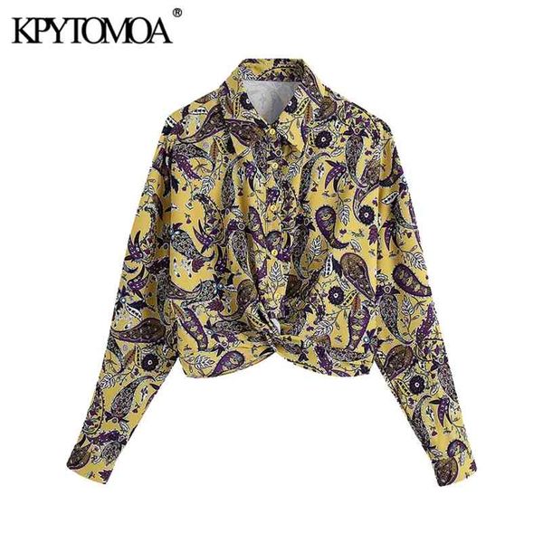 women fashion paisley print cropped knotted blouses vintage long sleeve button-up female shirts blusas chic 210420, White
women fashion paisley print cropped knotted blouses vintage long sleeve button-up female shirts blusas chic 210420, White
