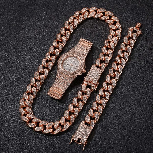 personalized hip hop style with diamond watch bracelet necklace 3pcs set exquisite gift luxury chronograph mens fashion watches, Slivery;brown
personalized hip hop style with diamond watch bracelet necklace 3pcs set exquisite gift luxury chronograph mens fashion watches, Slivery;brown