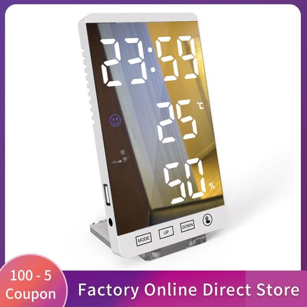 other clocks & accessories 6 inch mirror led alarm clock touch control wall digital time temperature humidity display usb desk watch for bed
other clocks & accessories 6 inch mirror led alarm clock touch control wall digital time temperature humidity display usb desk watch for bed