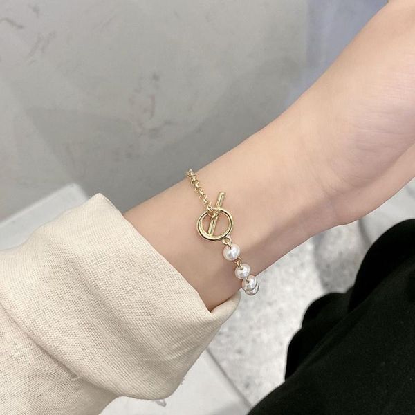 link, chain creative asymmetric pearl beads opening bracelet charming female gold hand accessories fashion women wedding jewelry, Black
link, chain creative asymmetric pearl beads opening bracelet charming female gold hand accessories fashion women wedding jewelry, Black