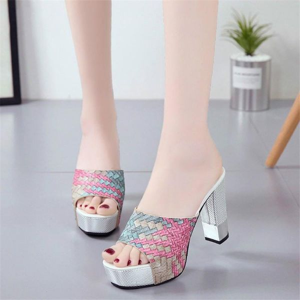 dress shoes woven pattern patchwork large 35-39 platform heels peep toe summer women's woman sandals slippers, Black
dress shoes woven pattern patchwork large 35-39 platform heels peep toe summer women's woman sandals slippers, Black