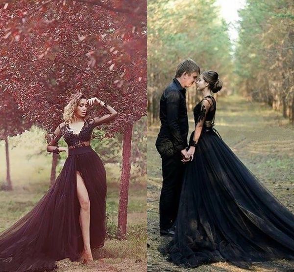 plus size black country wedding gowns 2021 a line v neck lace tulle high split bridal dress sweep train long sleeve women gothic marriage ro, White
plus size black country wedding gowns 2021 a line v neck lace tulle high split bridal dress sweep train long sleeve women gothic marriage ro, White