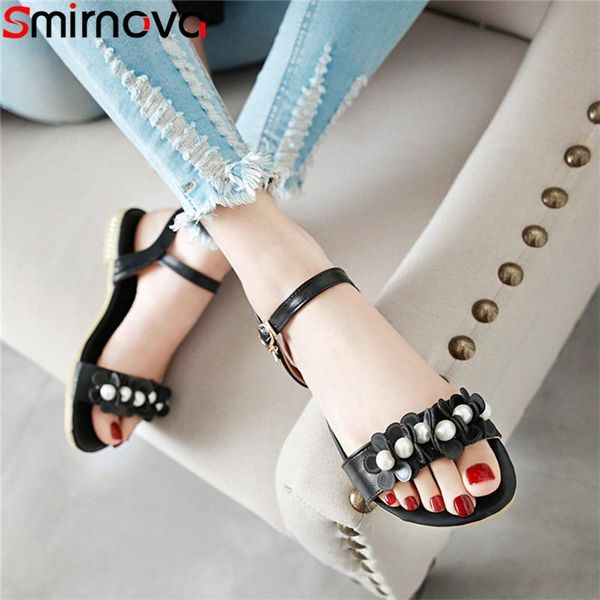 smirnova 2021 big size 43 women sandals pu pearl flower summer beach buckle fashion simple comfortable woman flat shoes, Black
smirnova 2021 big size 43 women sandals pu pearl flower summer beach buckle fashion simple comfortable woman flat shoes, Black