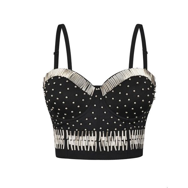 costumes stage nightclub bra dance wrapped chest short open back strap gathered silver tube pearl vest, Black
costumes stage nightclub bra dance wrapped chest short open back strap gathered silver tube pearl vest, Black