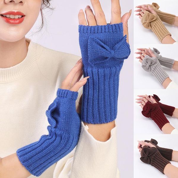 five fingers gloves winter knitted with bow 2022 women twist crochet fingerless short arm sleeve hand warmer solid color, Blue;gray
five fingers gloves winter knitted with bow 2022 women twist crochet fingerless short arm sleeve hand warmer solid color, Blue;gray