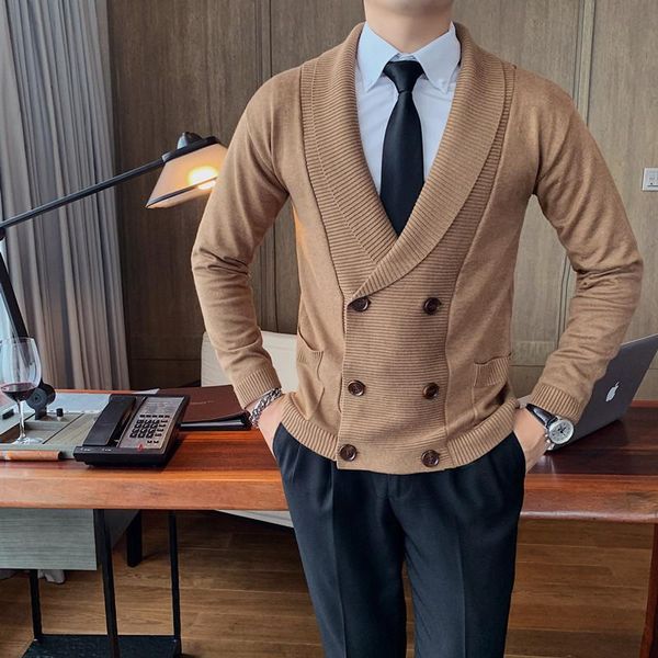 men's sweaters 2021 autumn casual sweater slim cardigan v-neck double-breasted knitted fashion solid knitting, White;black
men's sweaters 2021 autumn casual sweater slim cardigan v-neck double-breasted knitted fashion solid knitting, White;black