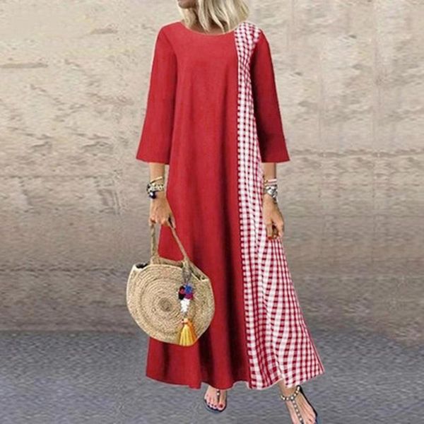 casual dresses plus size dress women plaid patchwork summer three quarter sleeves o-neck high low hem sundress baggy kaftan, Black;gray
casual dresses plus size dress women plaid patchwork summer three quarter sleeves o-neck high low hem sundress baggy kaftan, Black;gray
