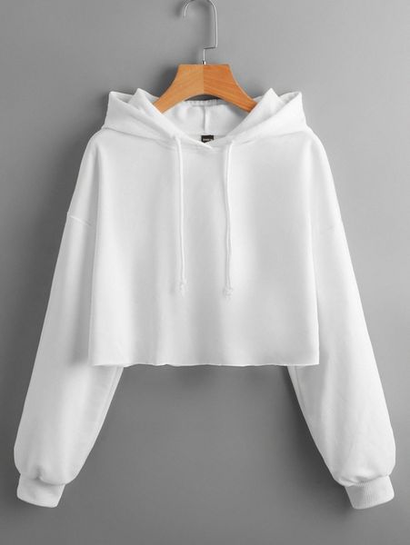 drop shoulder solid drawstring hoodie c4l0#, White;black
drop shoulder solid drawstring hoodie c4l0#, White;black