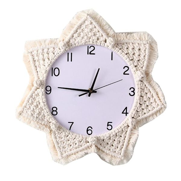 nordic style macrame rope woven wall clock diy hanging clocks creative round boho art living room home decor baby l69b 
nordic style macrame rope woven wall clock diy hanging clocks creative round boho art living room home decor baby l69b