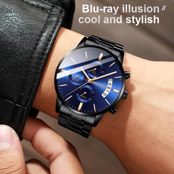 wristwatches men's quartz watch luxury full steel dress business man clock blue dial waterproof chronograph sport watches men, Slivery;brown
wristwatches men's quartz watch luxury full steel dress business man clock blue dial waterproof chronograph sport watches men, Slivery;brown