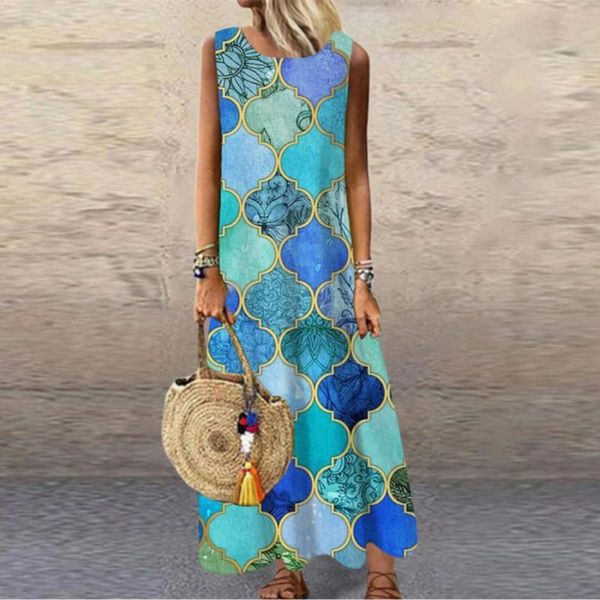 women's swimwear dress 2021 fashion long women boho retro print summer o-neck sleeveless sling printed casual loose, White;black
women's swimwear dress 2021 fashion long women boho retro print summer o-neck sleeveless sling printed casual loose, White;black