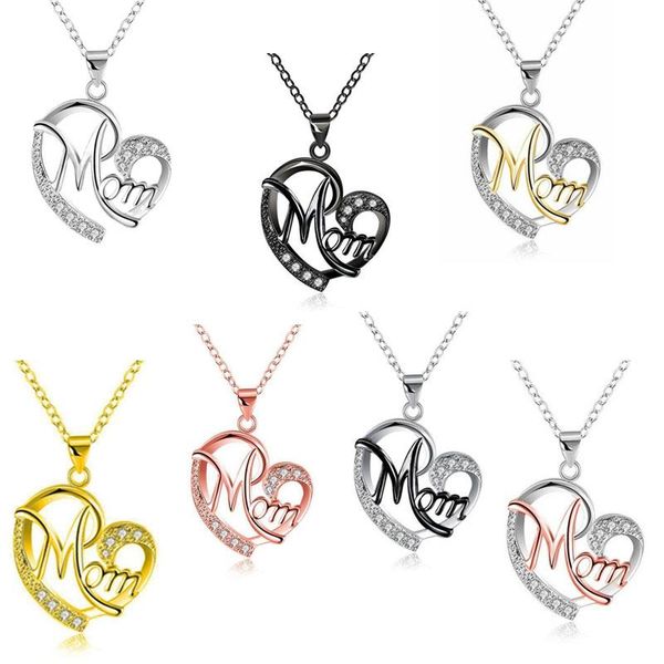 pendant necklaces mifeiya sweet hollow out love heart necklace with lettering "mom" inlaid rhinestone crystal for women mother day, Silver
pendant necklaces mifeiya sweet hollow out love heart necklace with lettering "mom" inlaid rhinestone crystal for women mother day, Silver