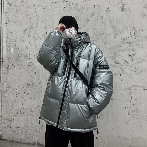 2020 winter fashion brand trend handsome men's down jacket thickened warm short bright coat, Black
2020 winter fashion brand trend handsome men's down jacket thickened warm short bright coat, Black