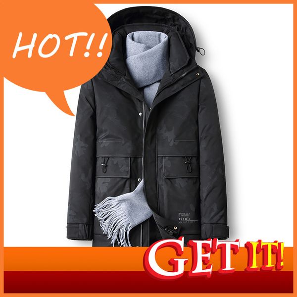 winter hooded down jacket men's thickened medium and long middle-aged young warm large, Black
winter hooded down jacket men's thickened medium and long middle-aged young warm large, Black