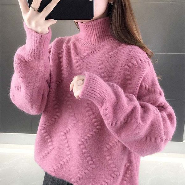 women's sweaters high collar loose women's knitted sweater fall winter thicken solid color pullovers sleeve long casual chess hu2, White;black
women's sweaters high collar loose women's knitted sweater fall winter thicken solid color pullovers sleeve long casual chess hu2, White;black