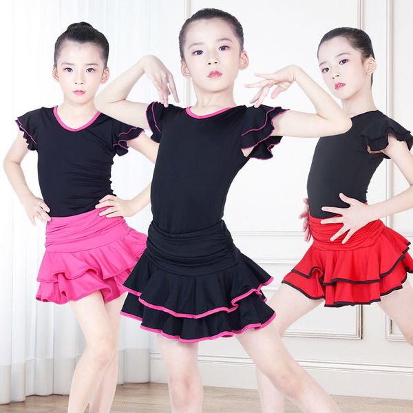 children double v-neck ballroom es black girls junior latin dance for kids, Black;red
children double v-neck ballroom es black girls junior latin dance for kids, Black;red