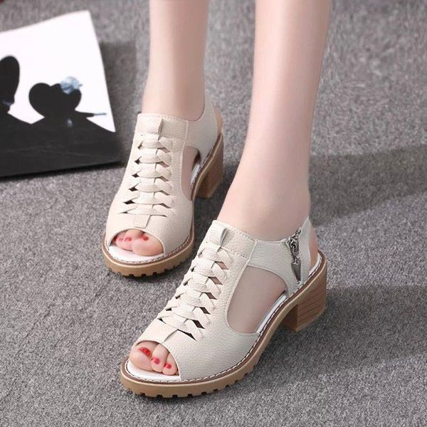style sandals for female students in summer, Black