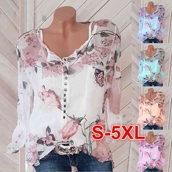 2021 selling long sleeve print shirt v-neck button chiffon woman fashionable blouse, White
2021 selling long sleeve print shirt v-neck button chiffon woman fashionable blouse, White