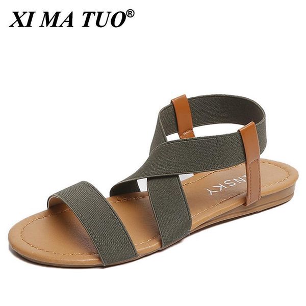 sandals plus size 35-41 summer women concise style elastic band beach shoes gladiator flat, Black
sandals plus size 35-41 summer women concise style elastic band beach shoes gladiator flat, Black